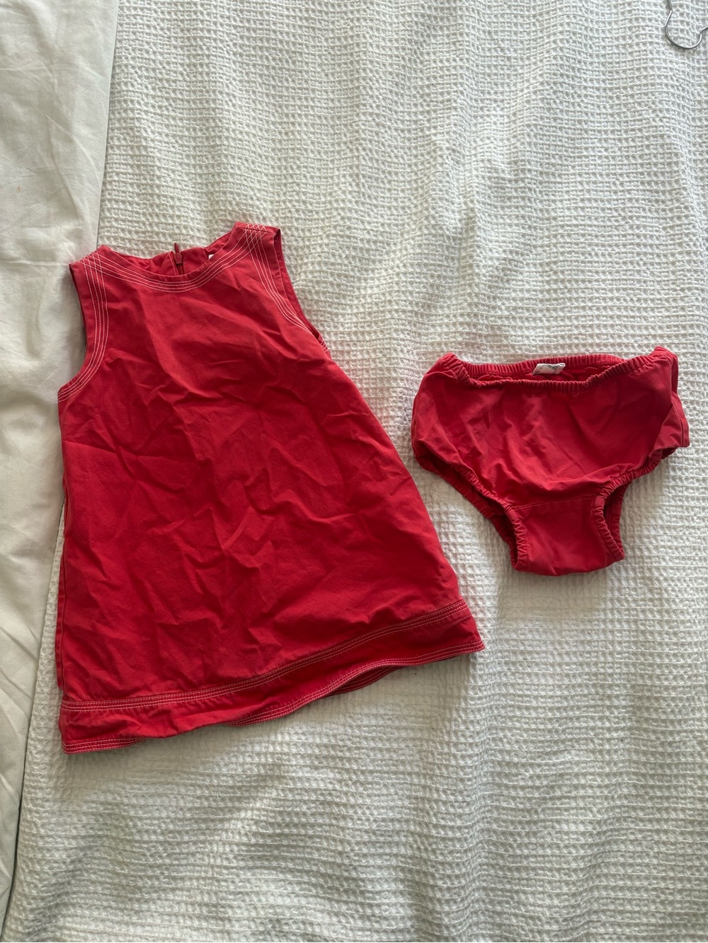 GAP Baby Red Dress with Zipper & Bloomers - size 2